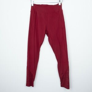 Victorias Secret PINK Sport Laser Cut‎ Athletic Leggings Size S Red Workout Gym